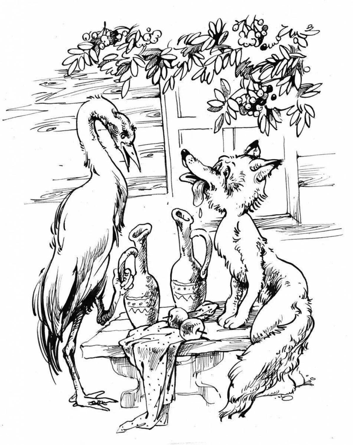Fox and crane for kids #6