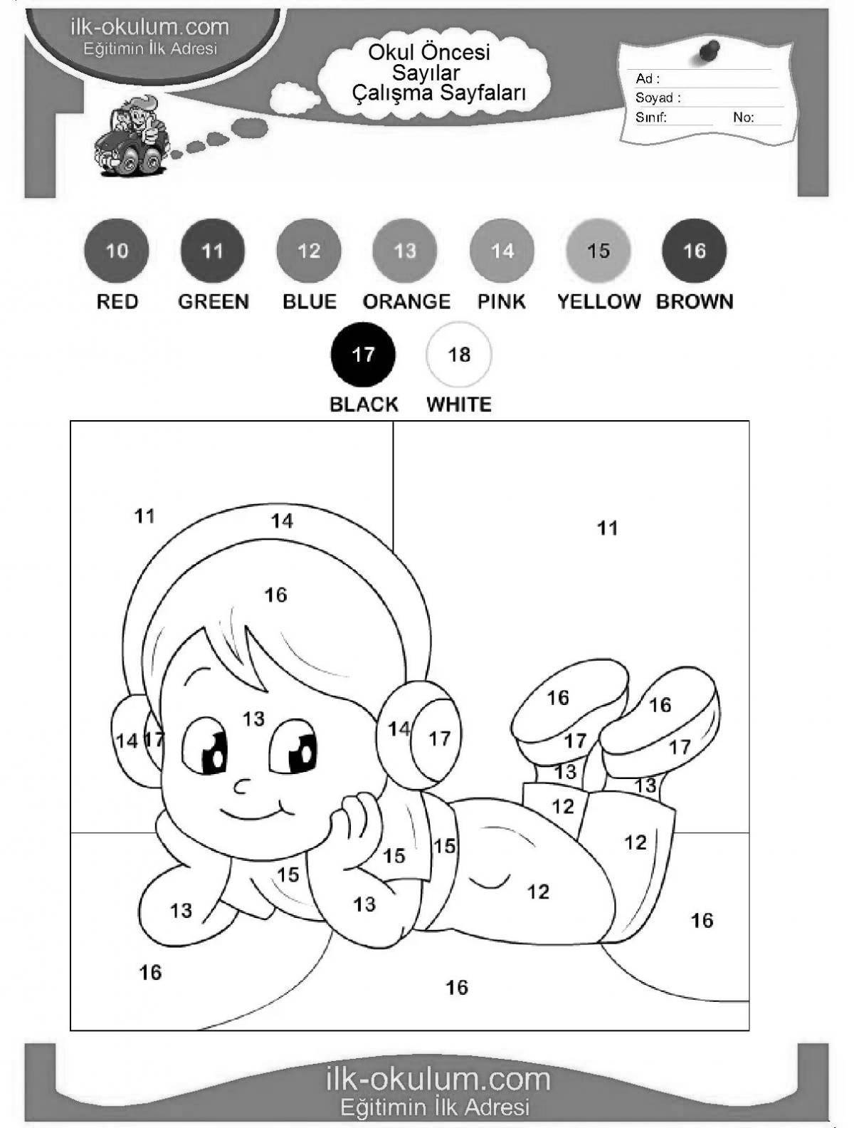 Fun coloring book in english