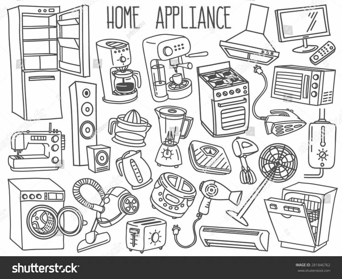 Coloring pages of electrical appliances for children 6-7 years old