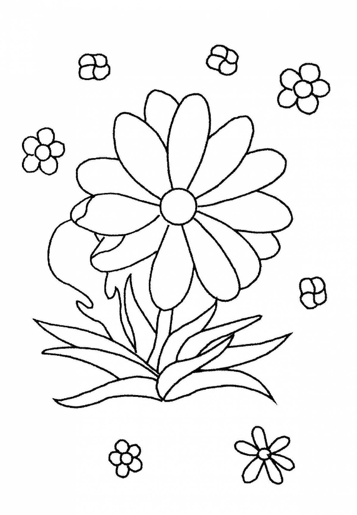 Blissful coloring flower for children 5-6 years old
