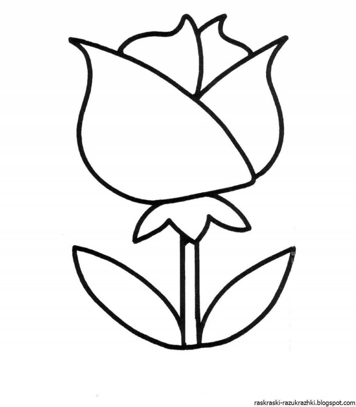 Serene flower coloring book for 5-6 year olds