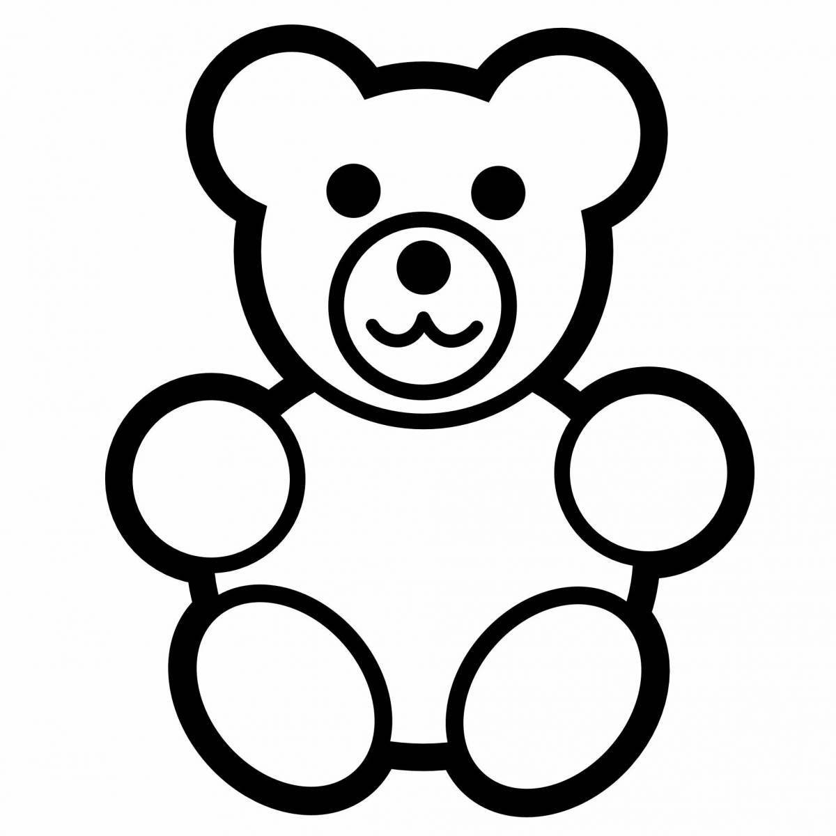 Coloring book joyful teddy bear for children 5-6 years old