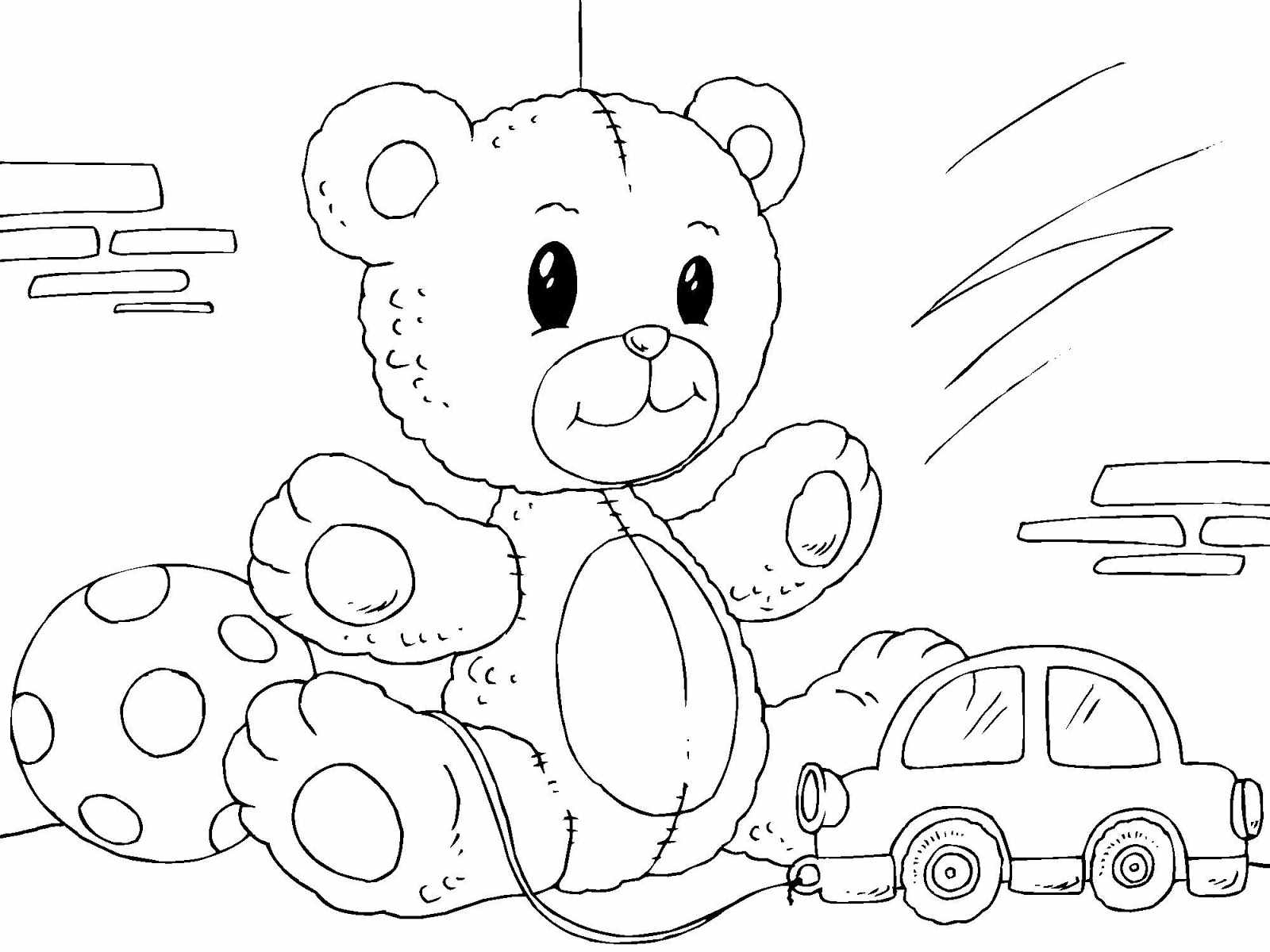 Fun teddy bear coloring book for 5-6 year olds