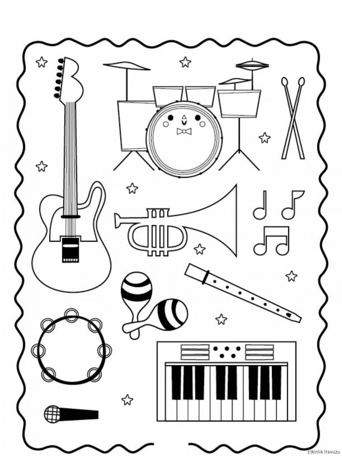 Bright musical coloring book for little musicians