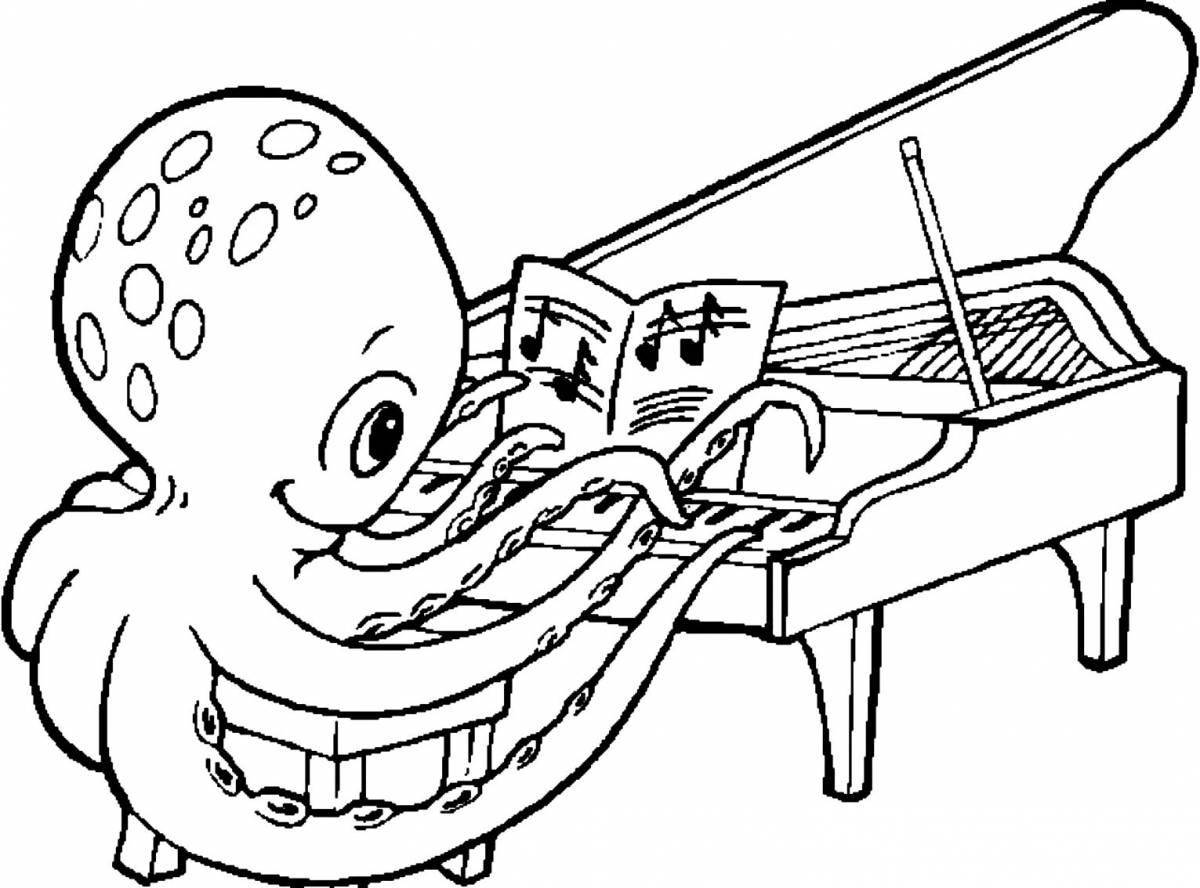 Colorful music coloring book for music evaluation