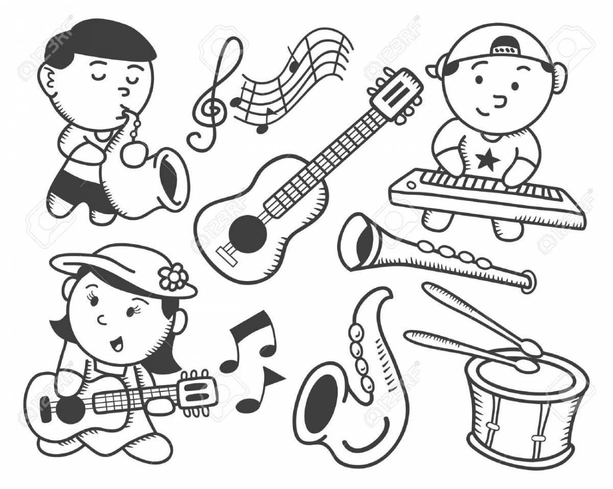 Colorful musical coloring book for musicologists