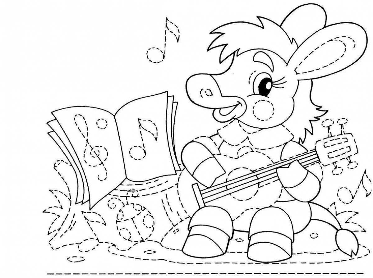 Colorful music coloring book for music professionals