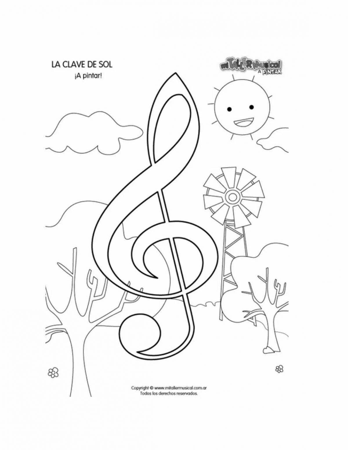 Colorful music coloring book for music geniuses