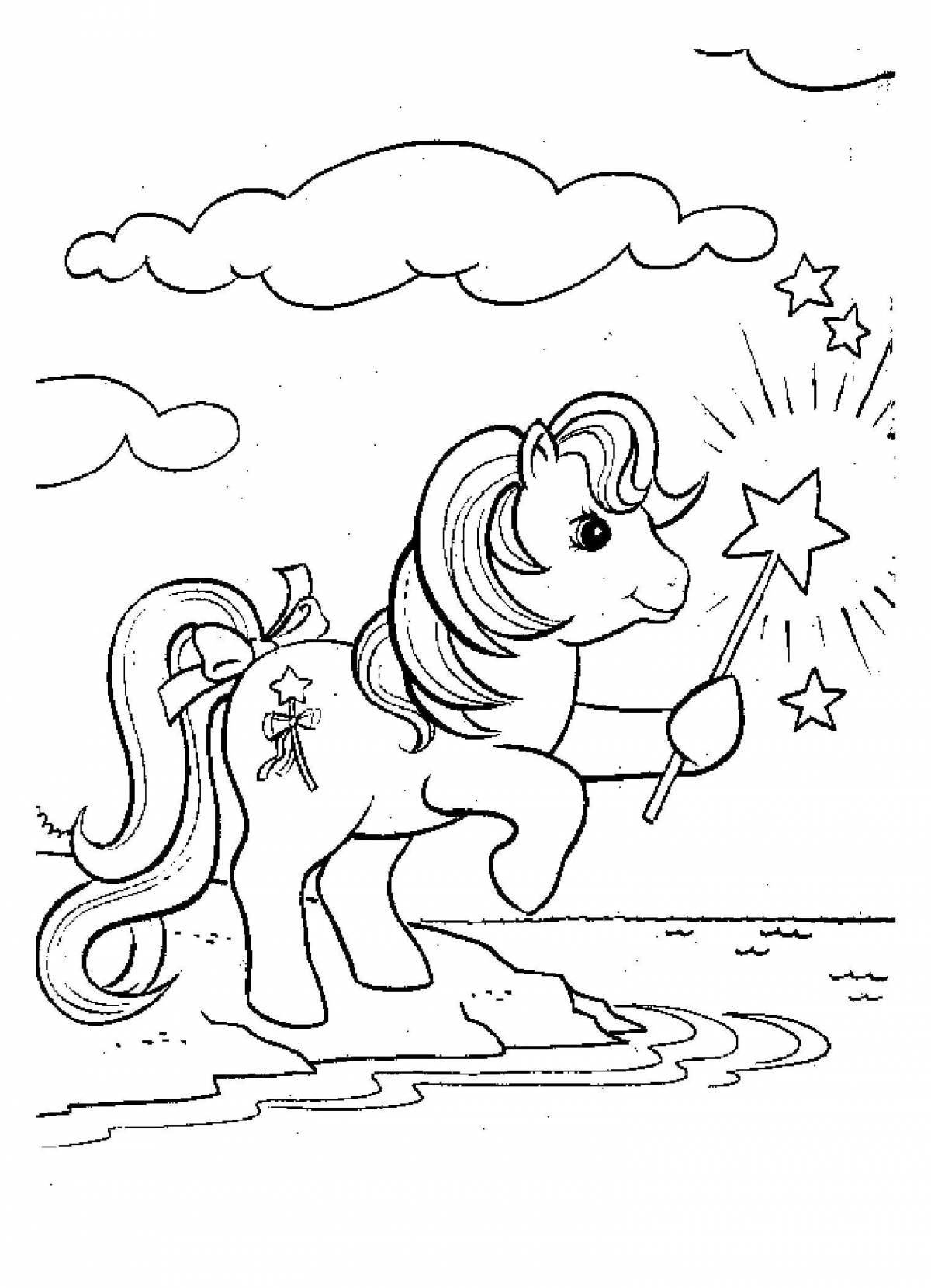 Dynamic horse coloring book for 4-5 year olds