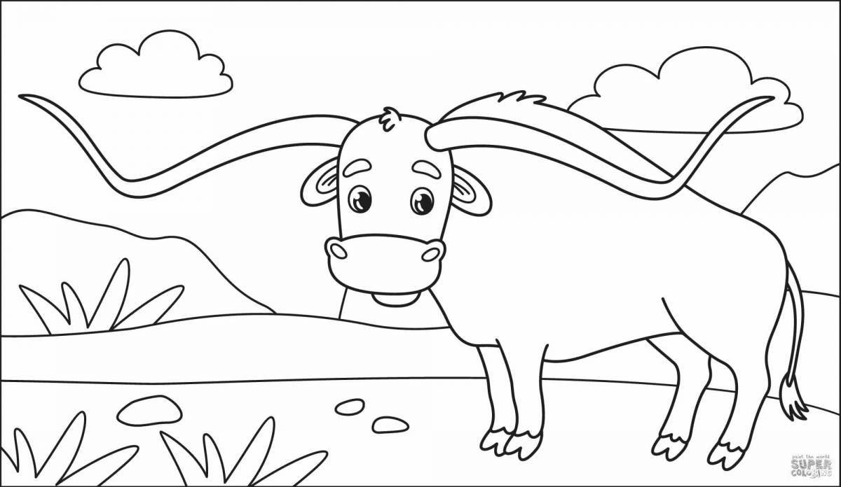 Cow coloring book for 5-6 year olds