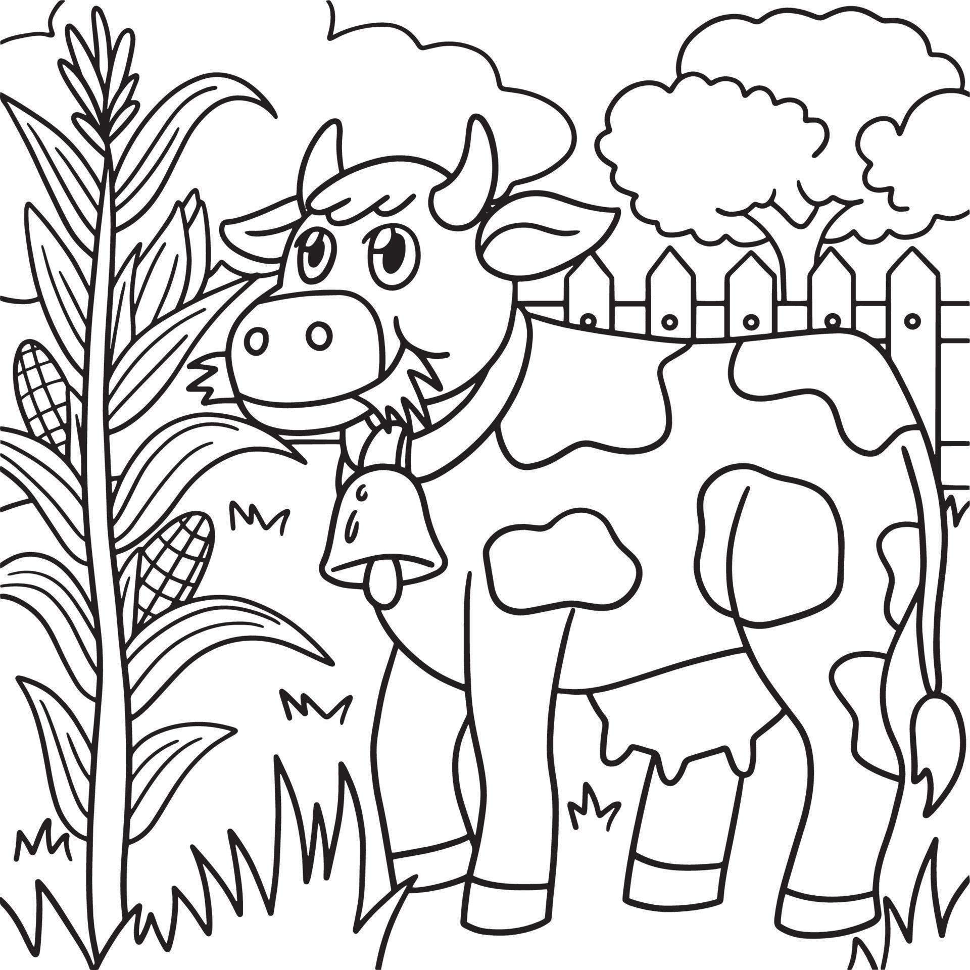 Coloring page dazzling cow for children 5-6 years old