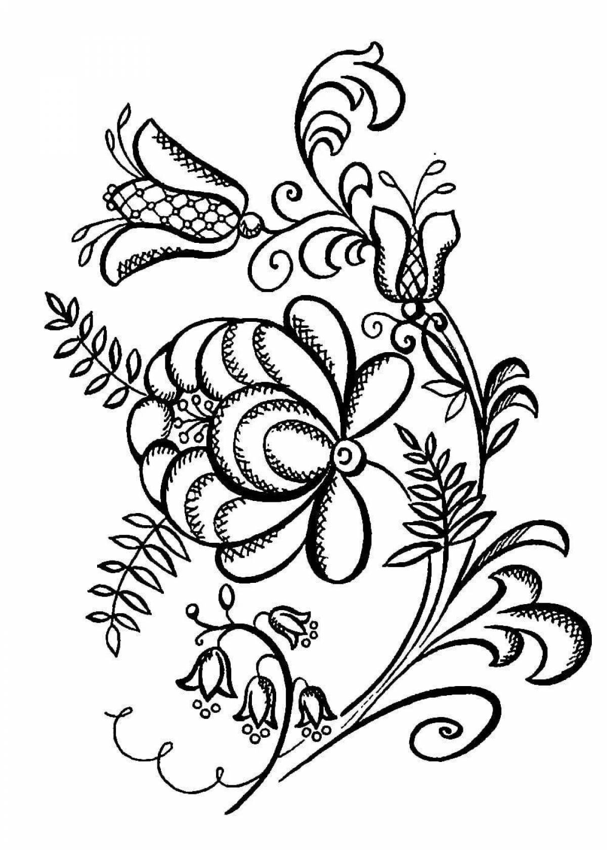 Цветная раскраска гжель для детей 6-7 лет