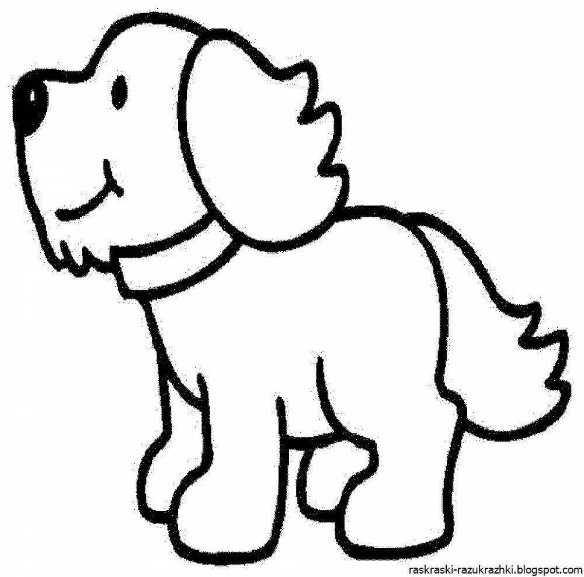 Яркая раскраска собака для детей 4-5 лет