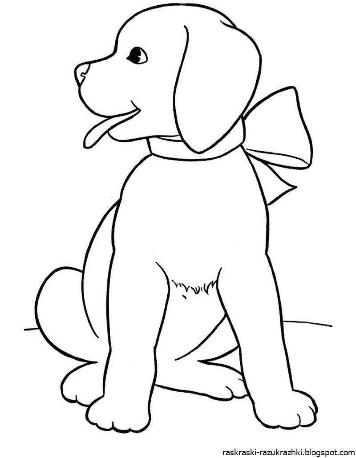 Loving dog coloring book for children 4-5 years old