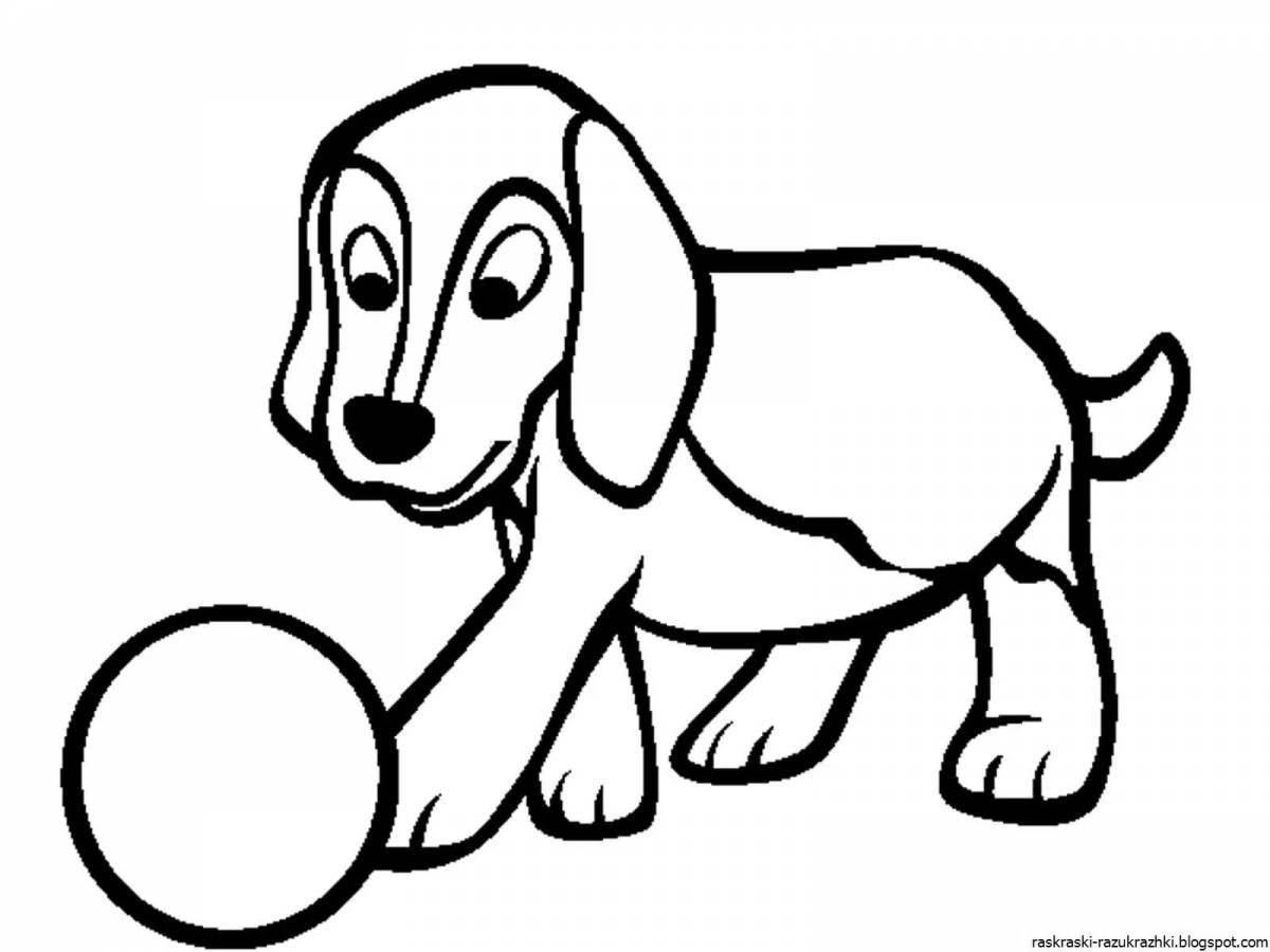 Affectionate dog coloring book for children 4-5 years old