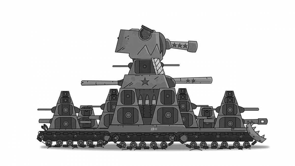 Раскраска симпатичный танк кв44