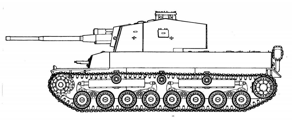 Драматическая страница раскраски танка кв44