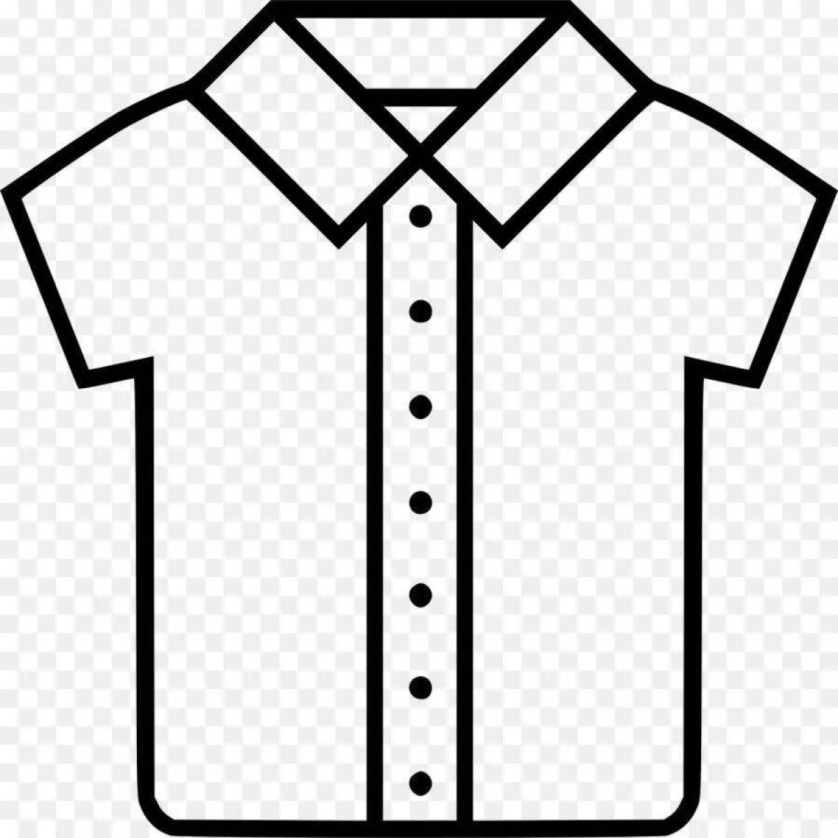 Colored shirt coloring page for children 2-3 years old