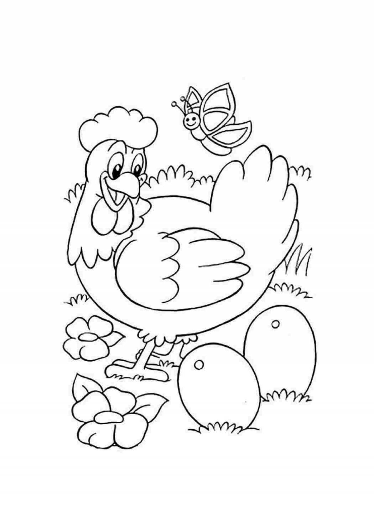 Adorable chicken coloring pages for kids