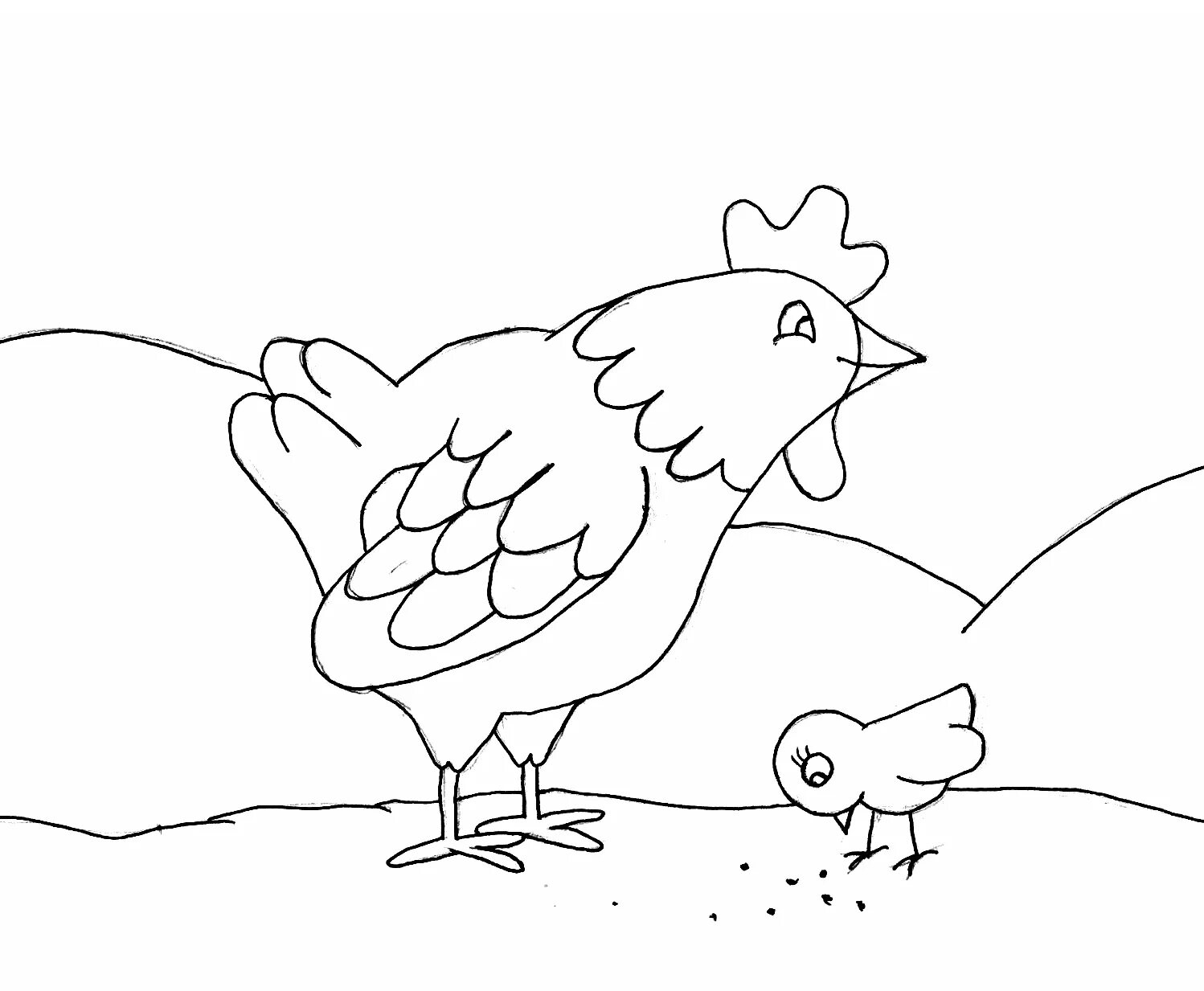 Fancy chicken coloring pages for kids