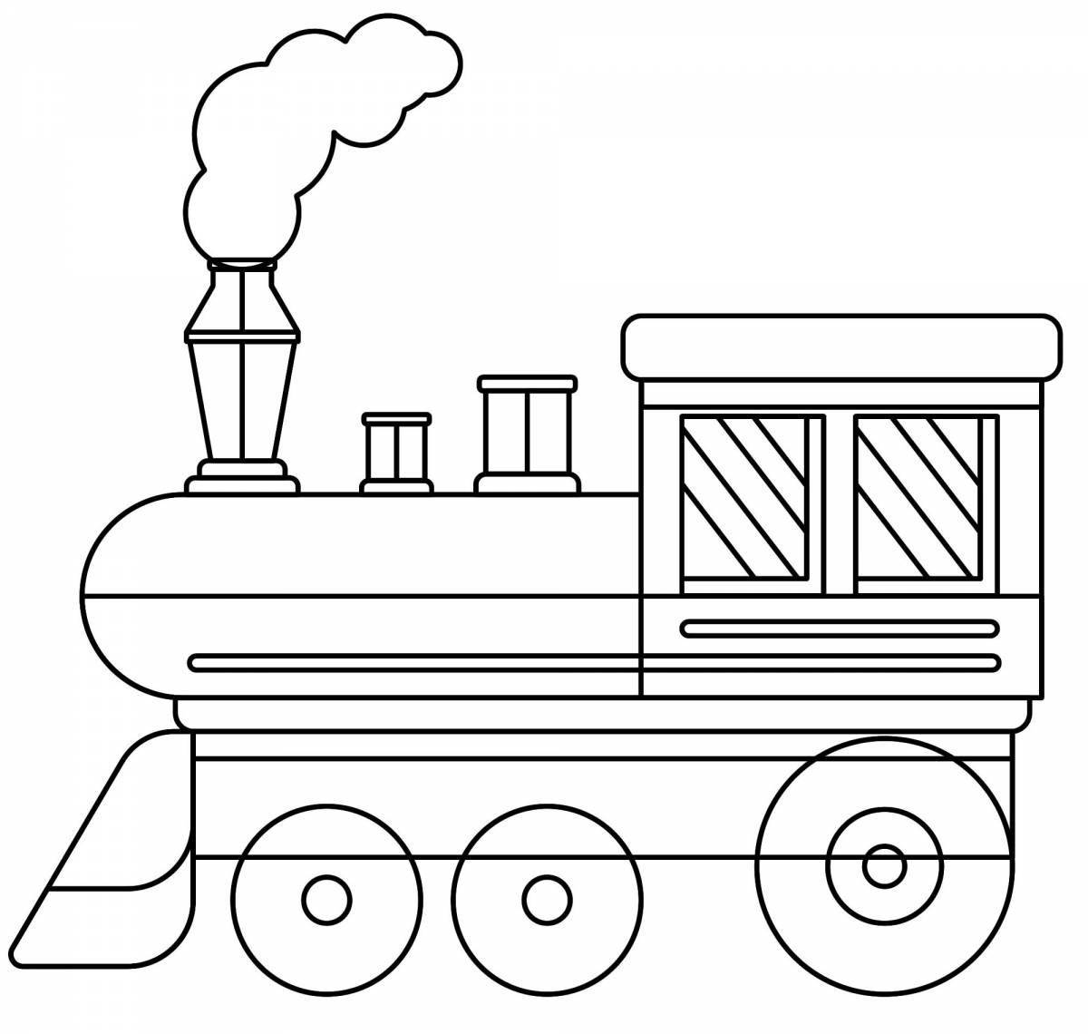 Очаровательная раскраска поезда для детей 2-3 лет