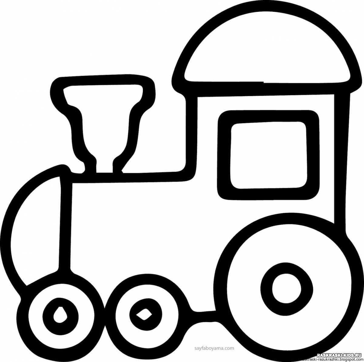 Amazing train coloring page for 2-3 year olds