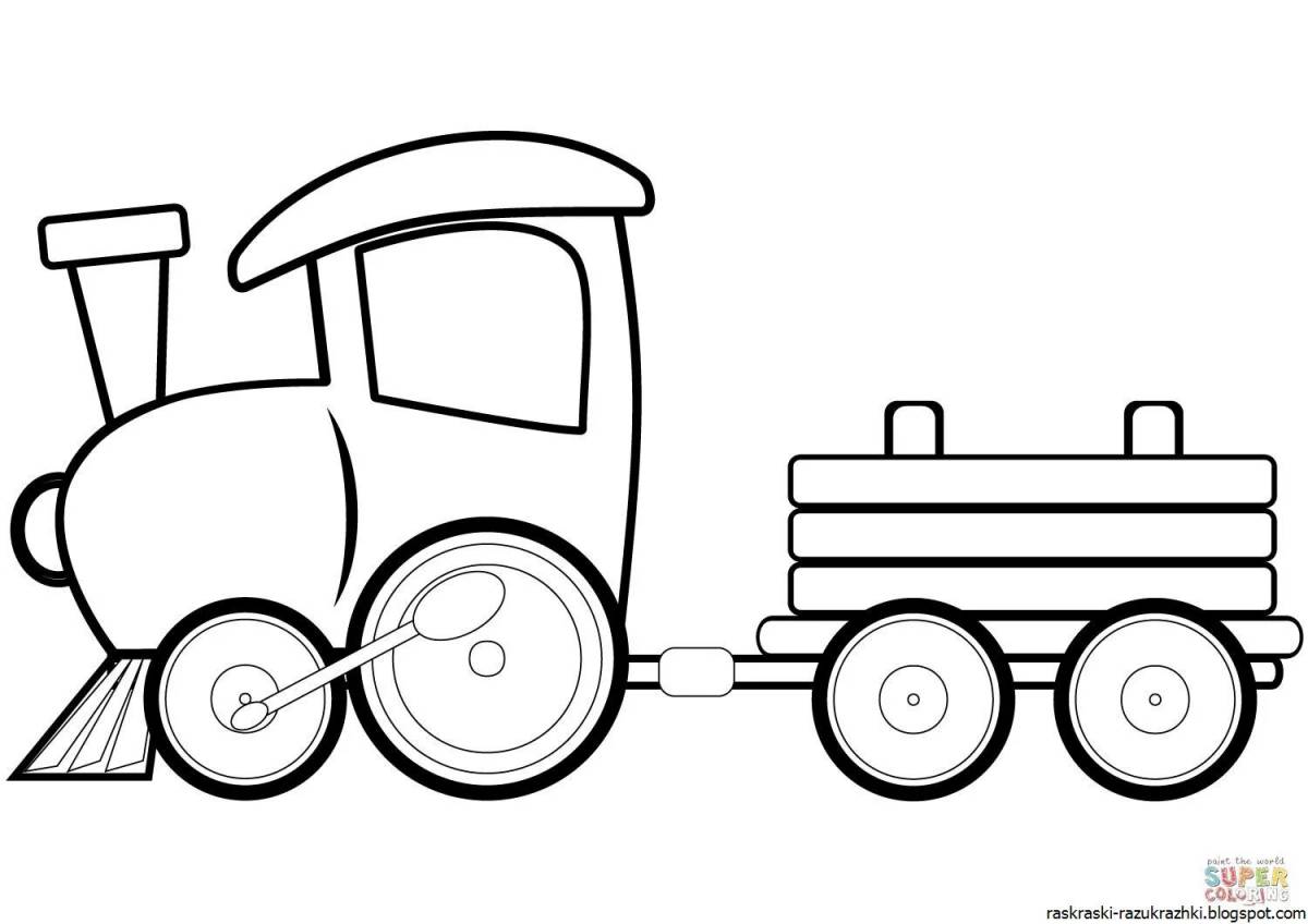 Чудесный поезд раскраски для детей 2-3 лет