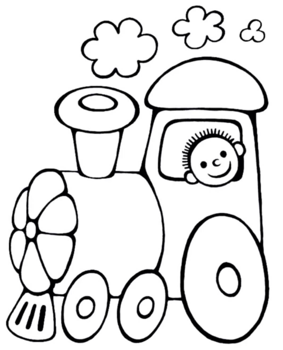 Раскраска для детей 3-4 года поезд, паровозик распечатать