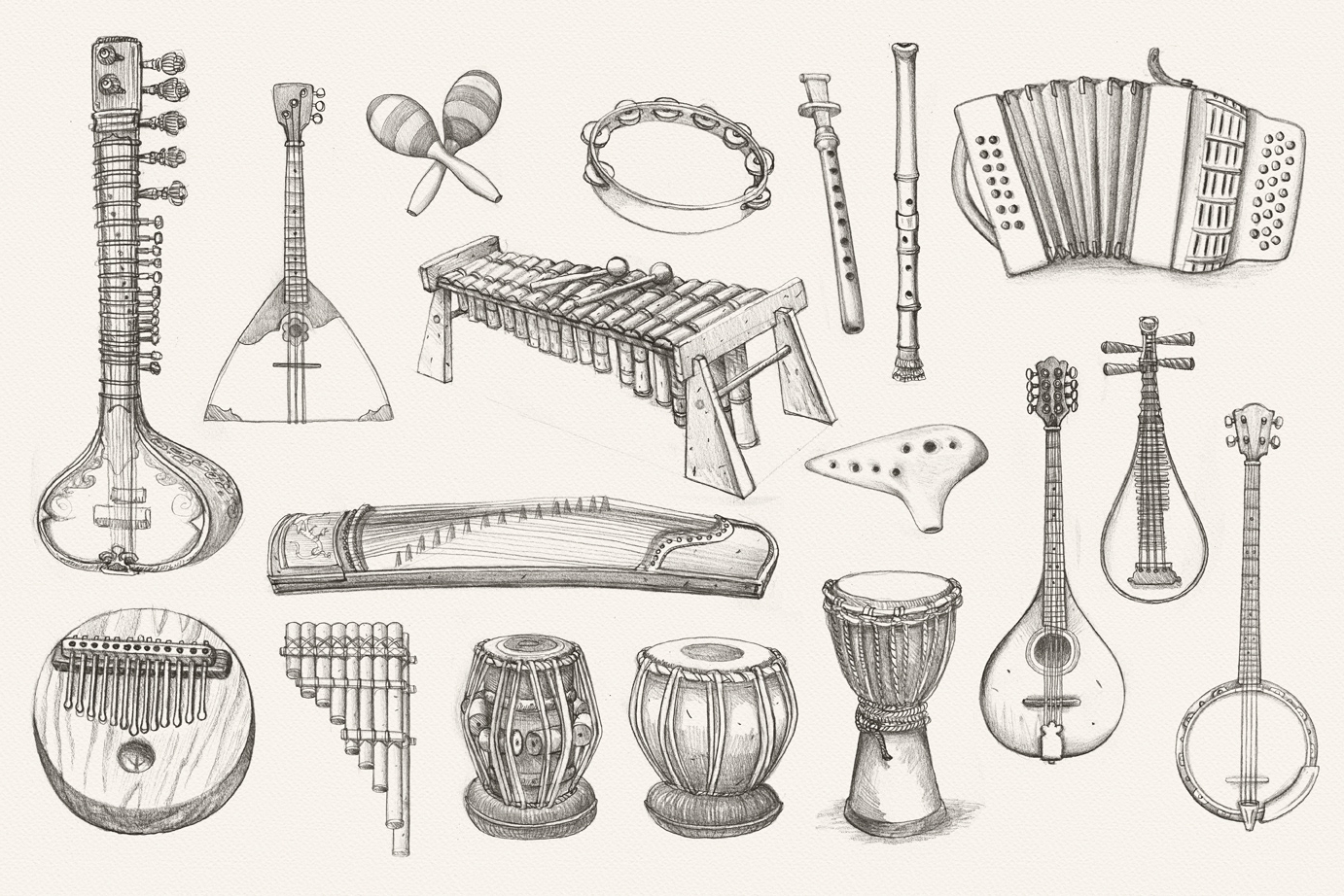 Russian folk instruments for children with names #15