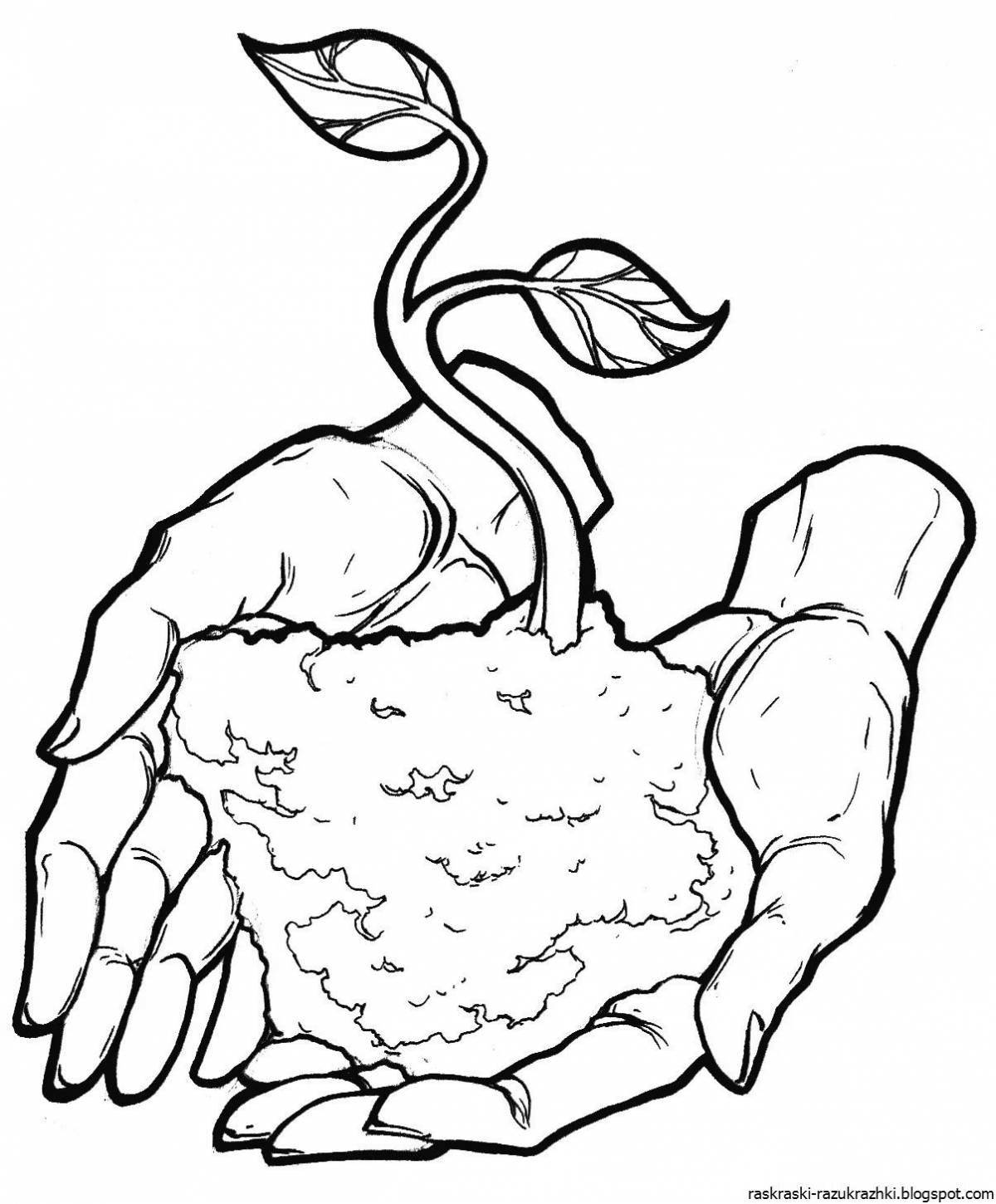 Bright take care of nature coloring page