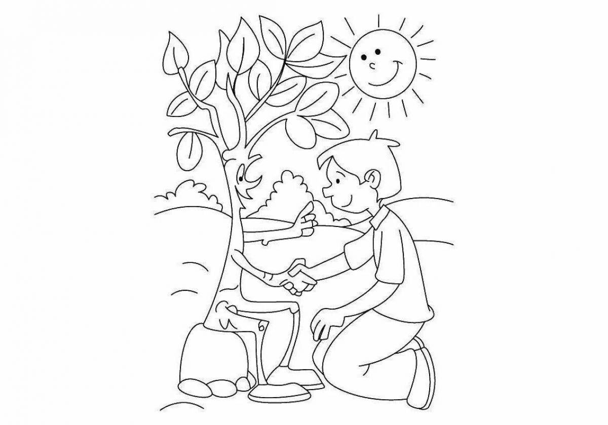 Educational coloring book take care of nature
