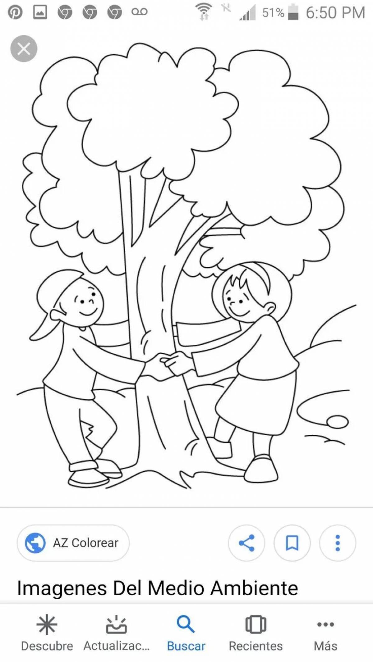Fun coloring book on the theme of nature take care of nature