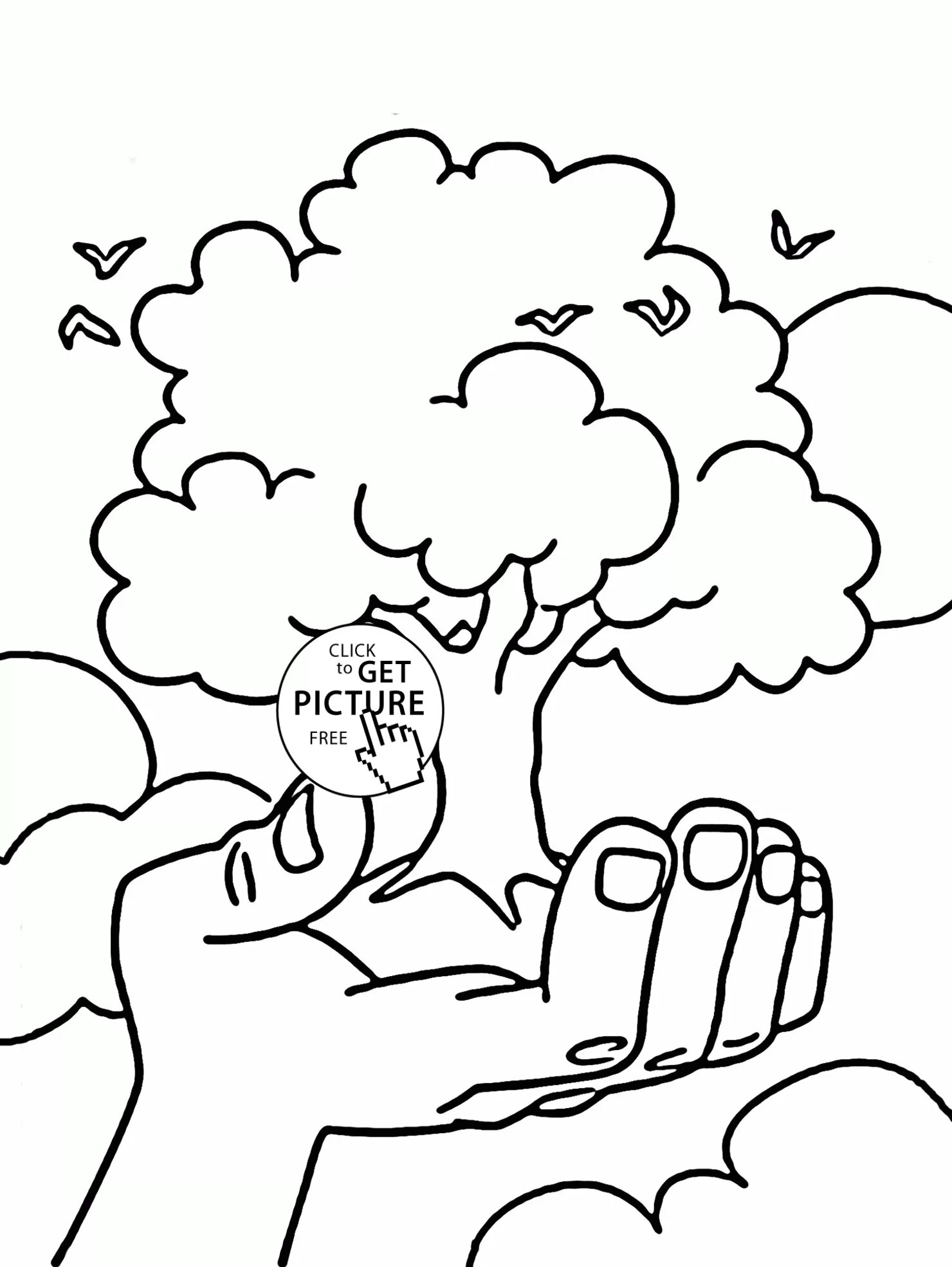 Attractive 'take care of nature' themed coloring page