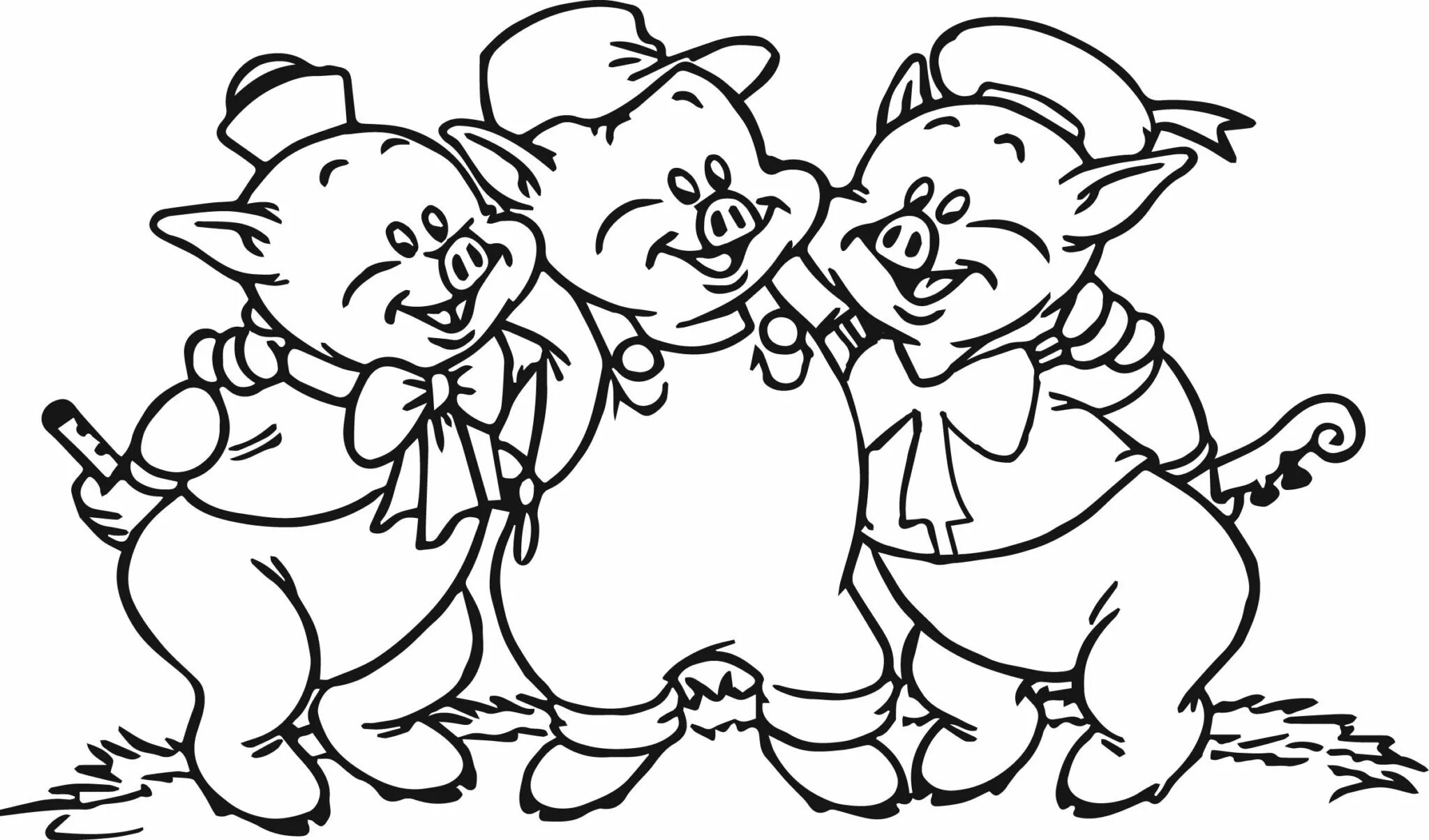 Blissful coloring 3 little pigs for kids