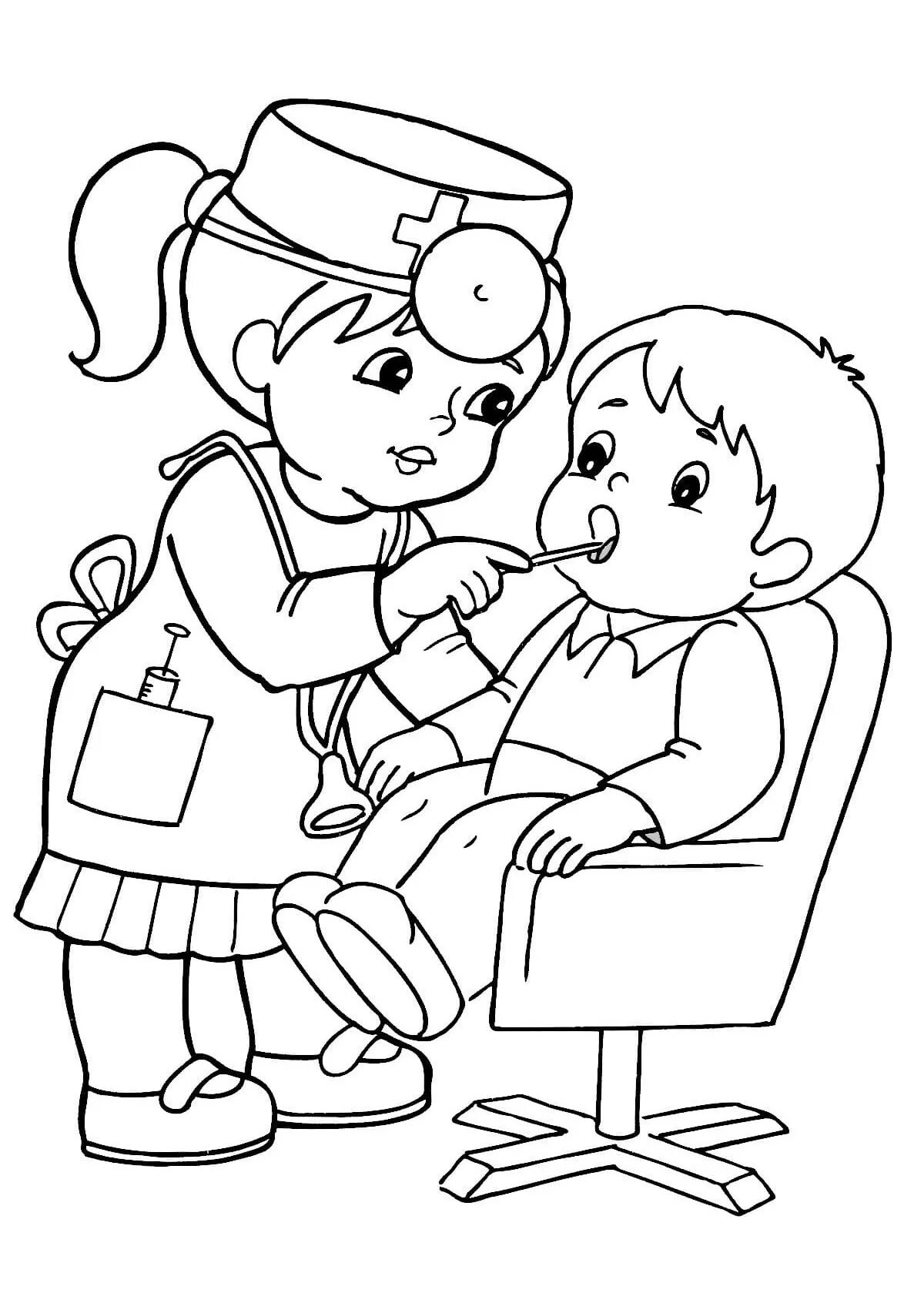 Glamorous farmer coloring page