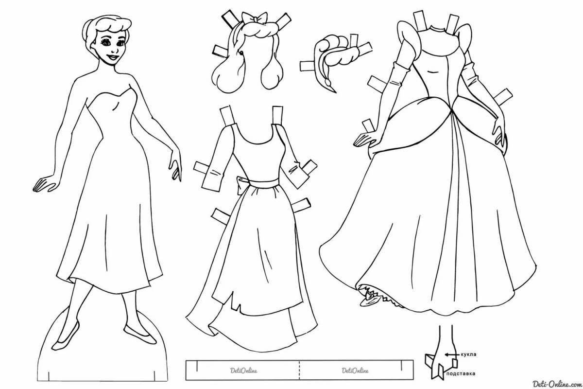 Tempting coloring paper doll elsa with clothes to cut out