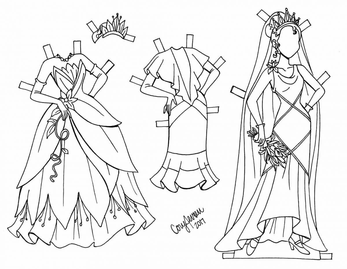 Impressive coloring book elsa paper doll with clothes to cut out