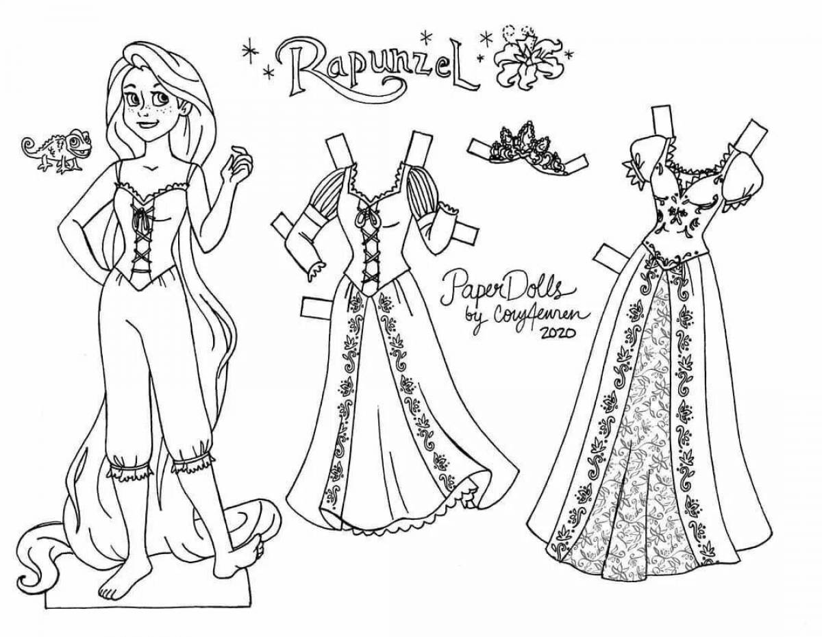 Wonderful coloring paper doll elsa with clothes to cut out