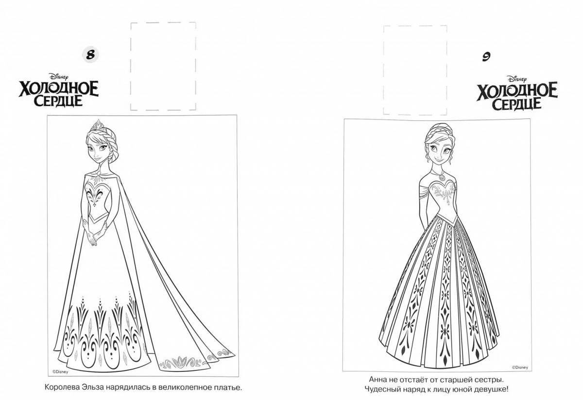 Cute coloring paper doll elsa with clothes to cut out