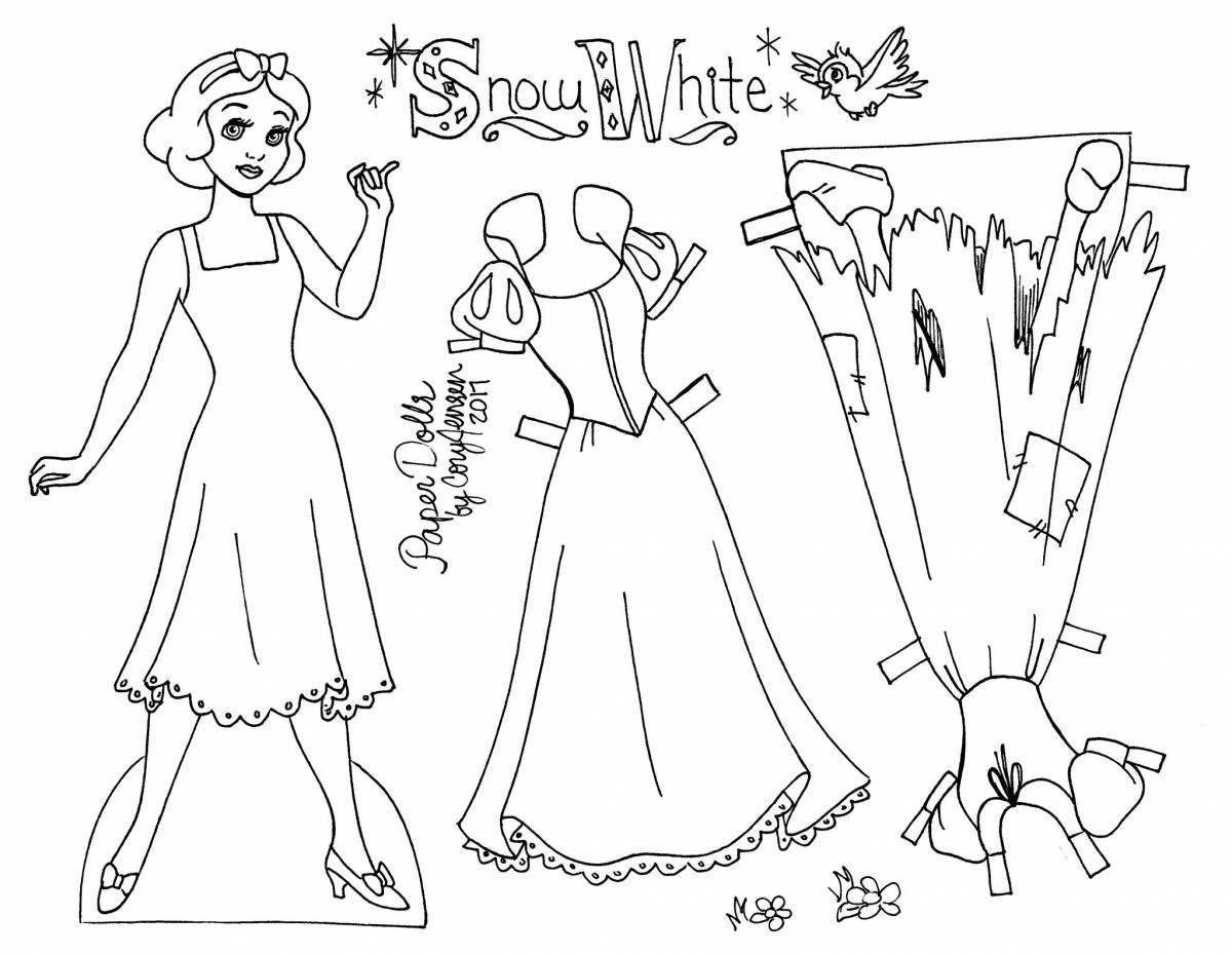 Elegant coloring paper doll elsa with clothes to cut out