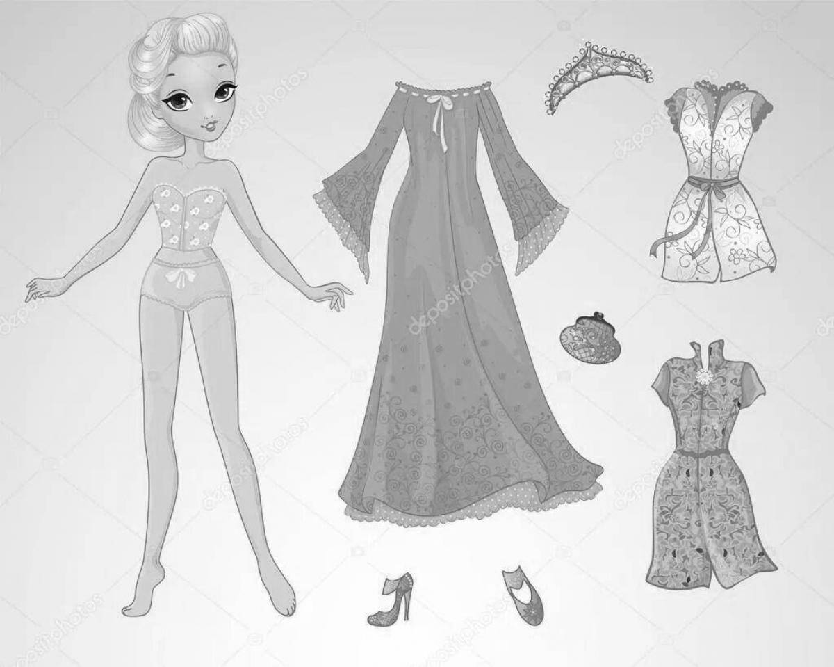 Incredible coloring paper doll elsa with clothes to cut out