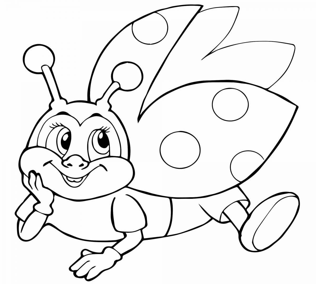 Colorful ladybug coloring for preschoolers