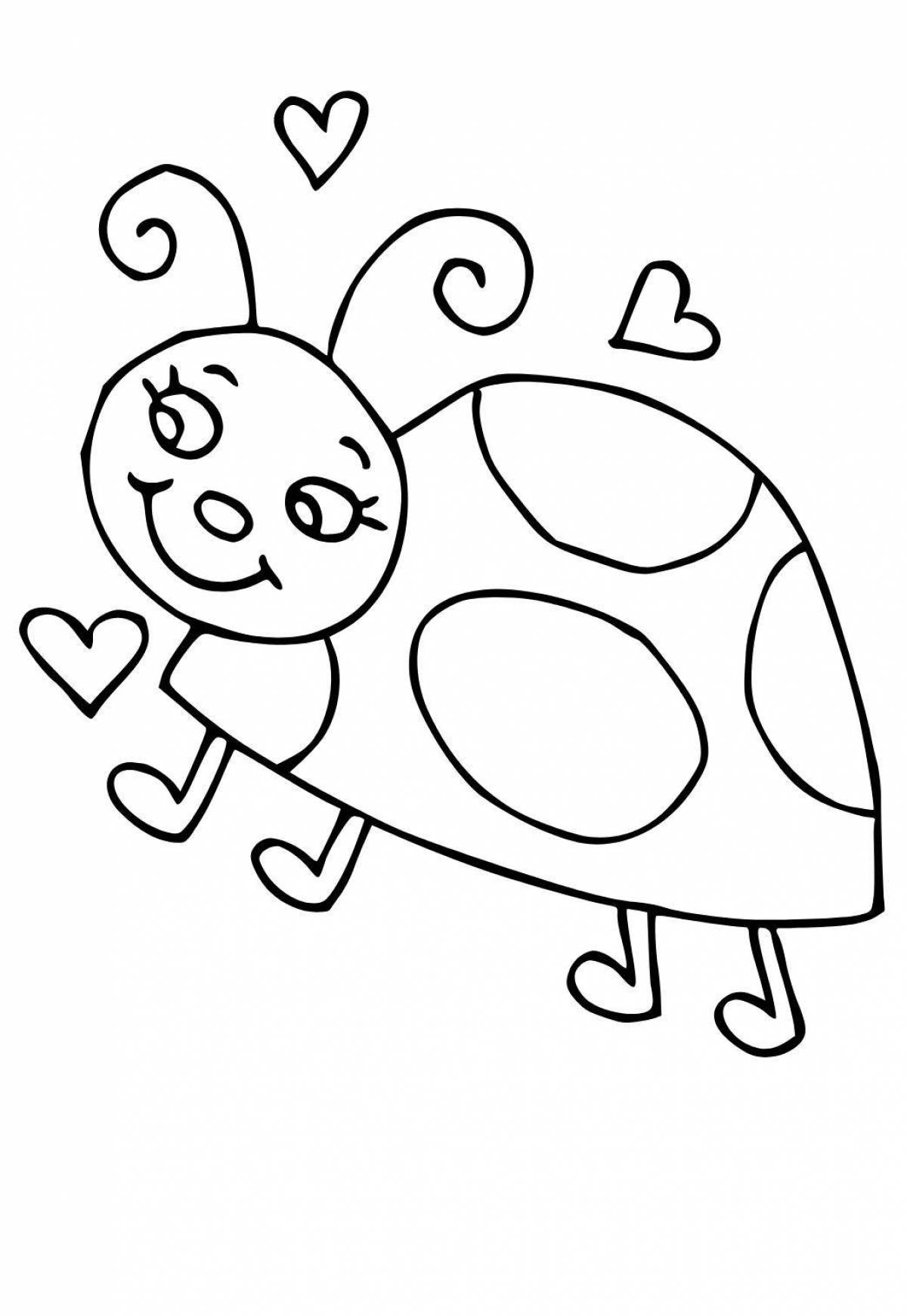 Cute ladybug coloring for preschoolers