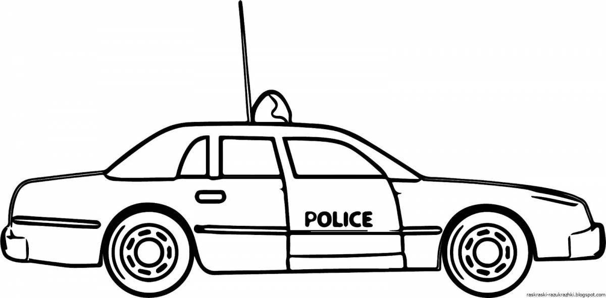 Fun coloring of the police car for preschoolers