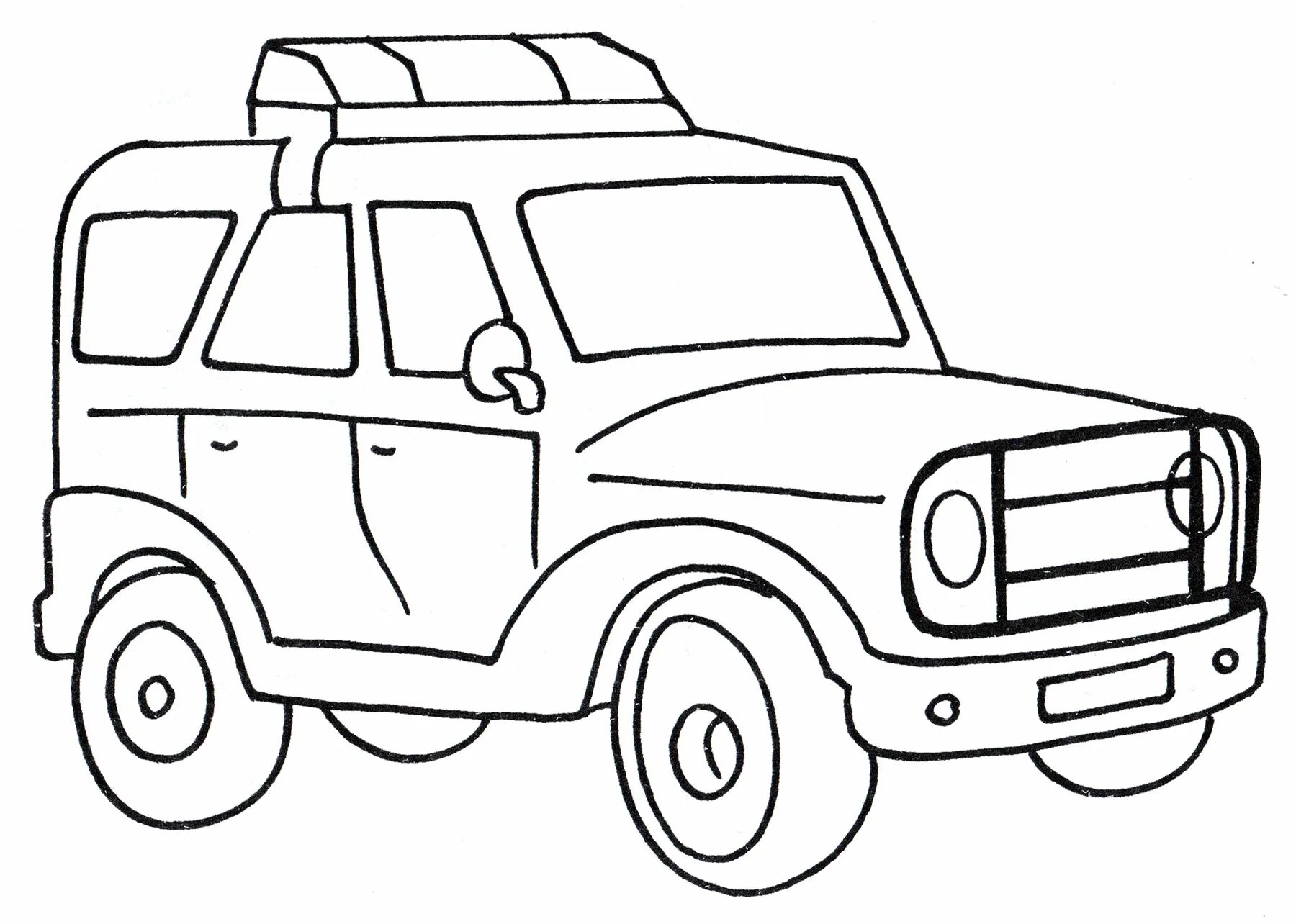 Cute police car coloring book for kids