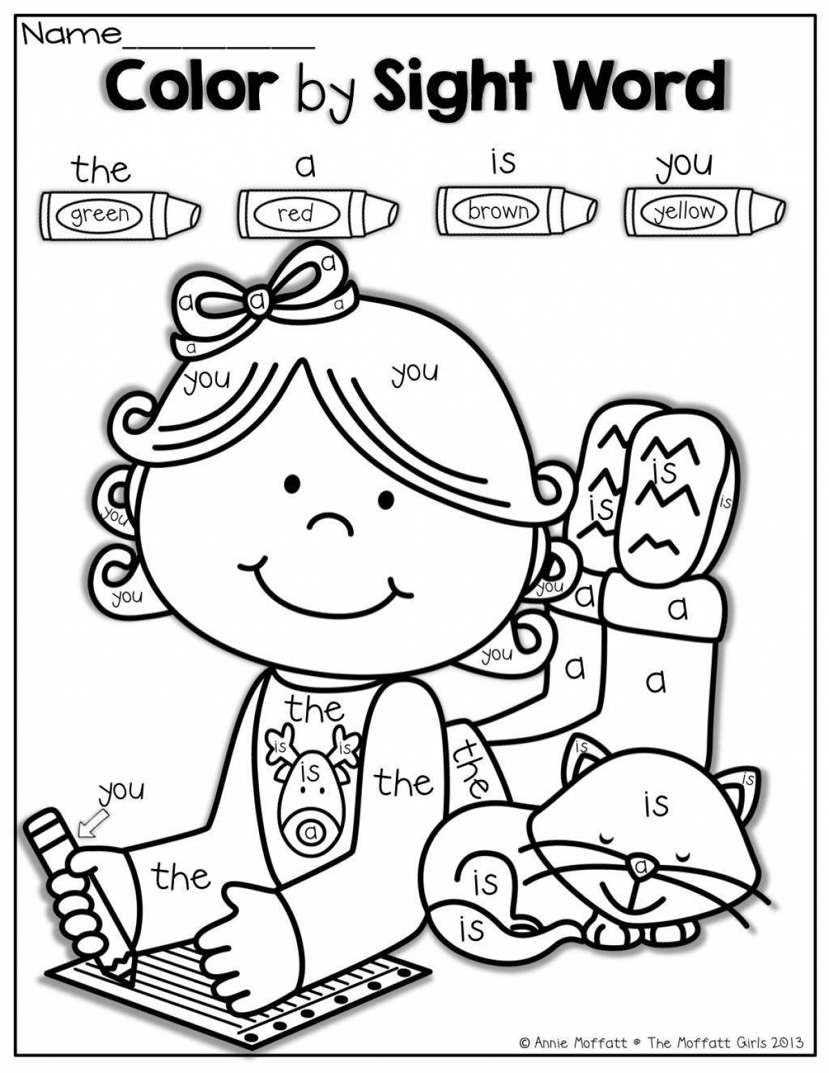 A fun coloring book in English for kids