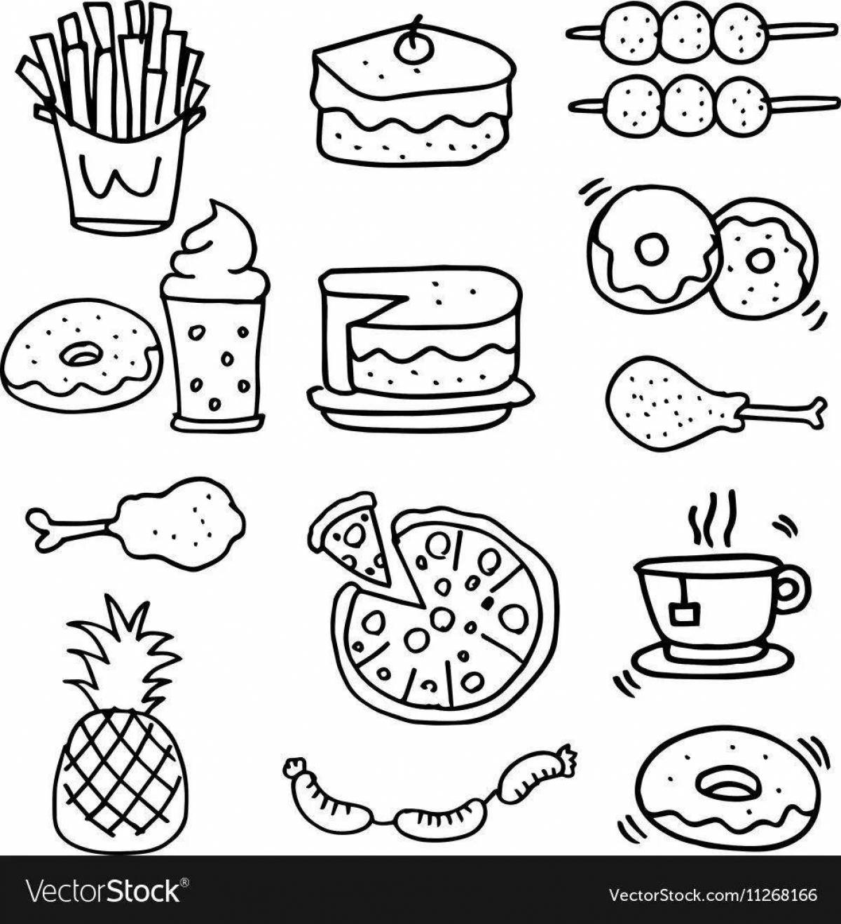 Creative foodstuffs coloring page for logo group 6-7 years olds