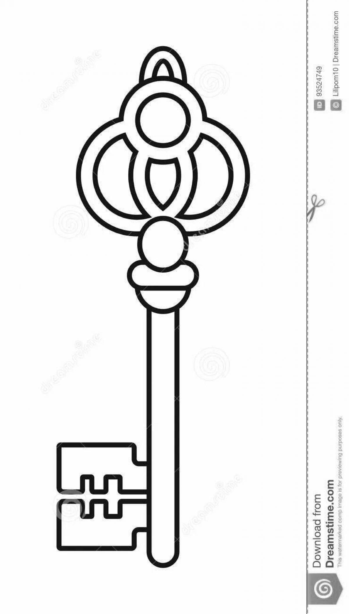 Exciting key coloring book for kids