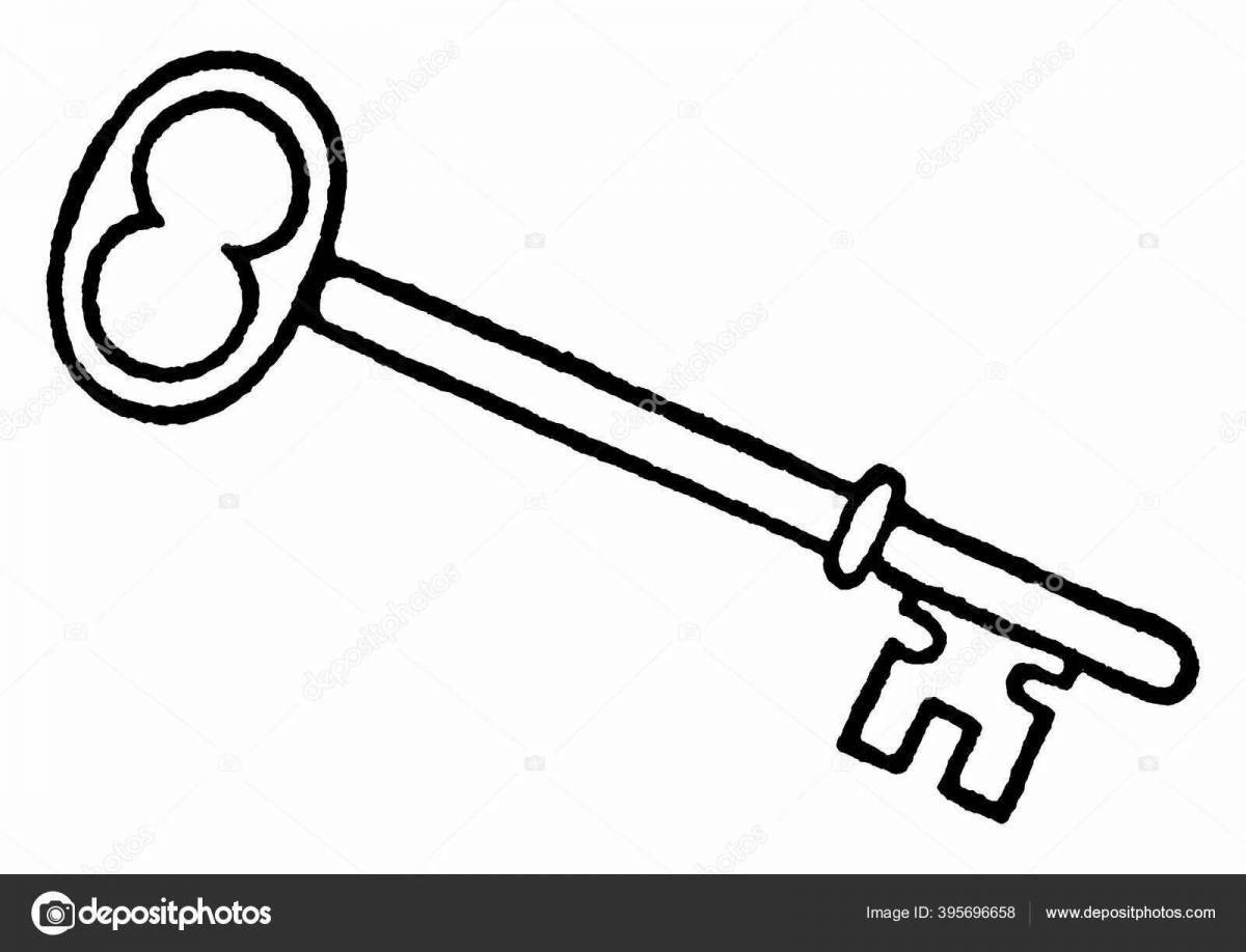 Exciting key coloring book for kids