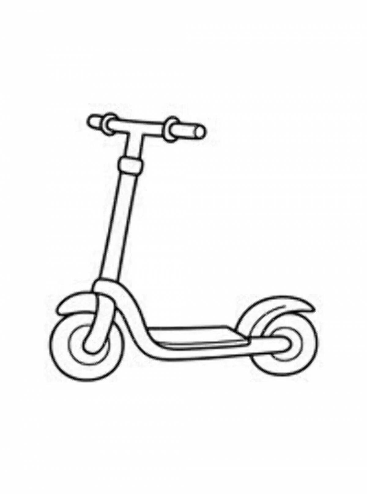Colorful scooter coloring page for kids
